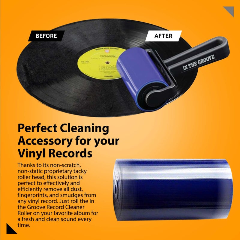 iRoller Screen Cleaner In The Groove Vinyl Roller - Quick Cleaning Vinyl Records or LP Surfaces from Dust - No Need for Spray or Wipes - Liquid Free iPad Screen Cleaner - Washable & Reusable - Image 2
